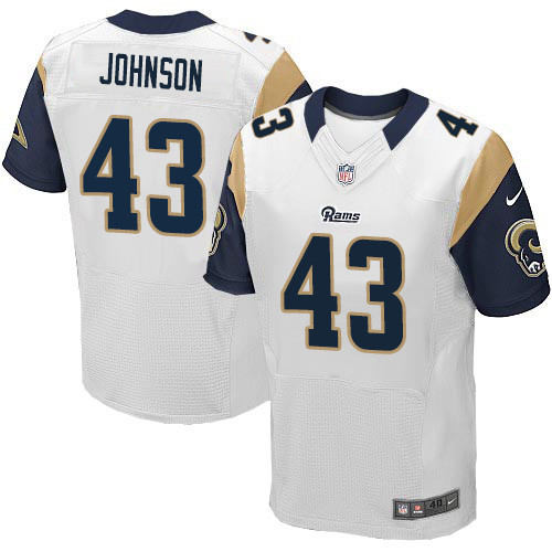 Nike Rams Men's #43 John Johnson Stitched White NFL Elite Jersey