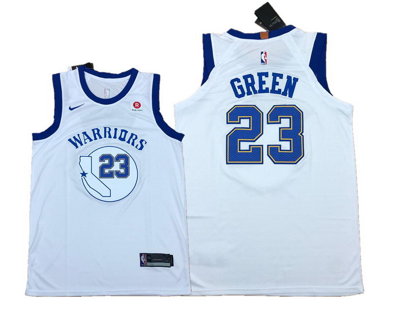 Men's Warriors 23 Draymond Green White Fashion Current Player Hardwood Classics Nike Authentic Jersey