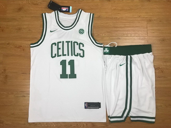 Men's Celtics 11 Kyrie Irving White Nike Swingman Jersey(With Shorts)