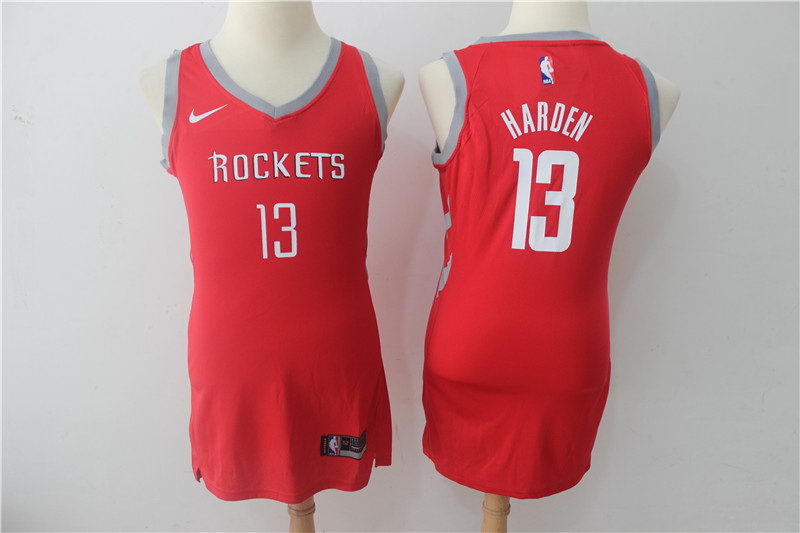 Women Nike Rockets 13 James Harden Red Nike Swingman Jersey