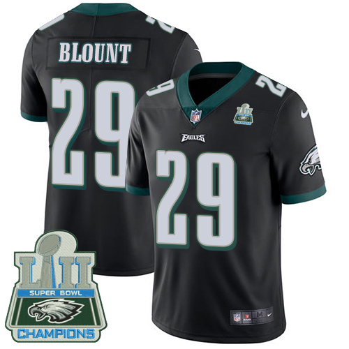 Men's Nike Eagles #29 LeGarrette Blount Black Alternate Super Bowl LII Champions Stitched NFL Vapor Untouchable Limited Jersey