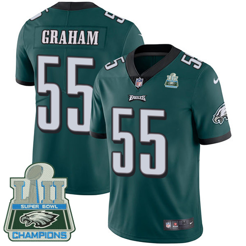 Men's Nike Eagles #55 Brandon Graham Midnight Green Team Color Super Bowl LII Champions  Stitched NFL Vapor Untouchable Limited Jersey