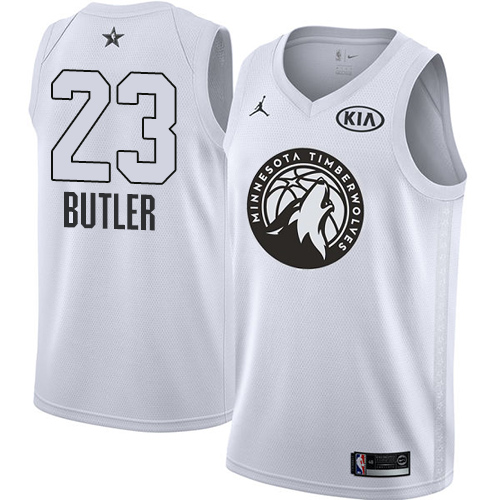 Men's Timberwolves #23 Jimmy Butler White NBA Jordan Swingman 2018 All-Star Game Jersey