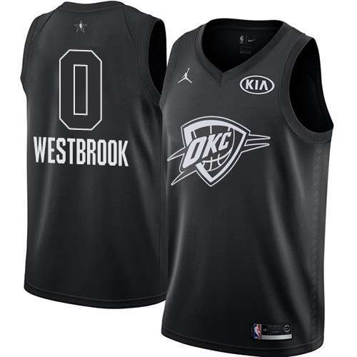 Men's Thunder #0 Russell Westbrook Black NBA Jordan Swingman 2018 All-Star Game Jersey
