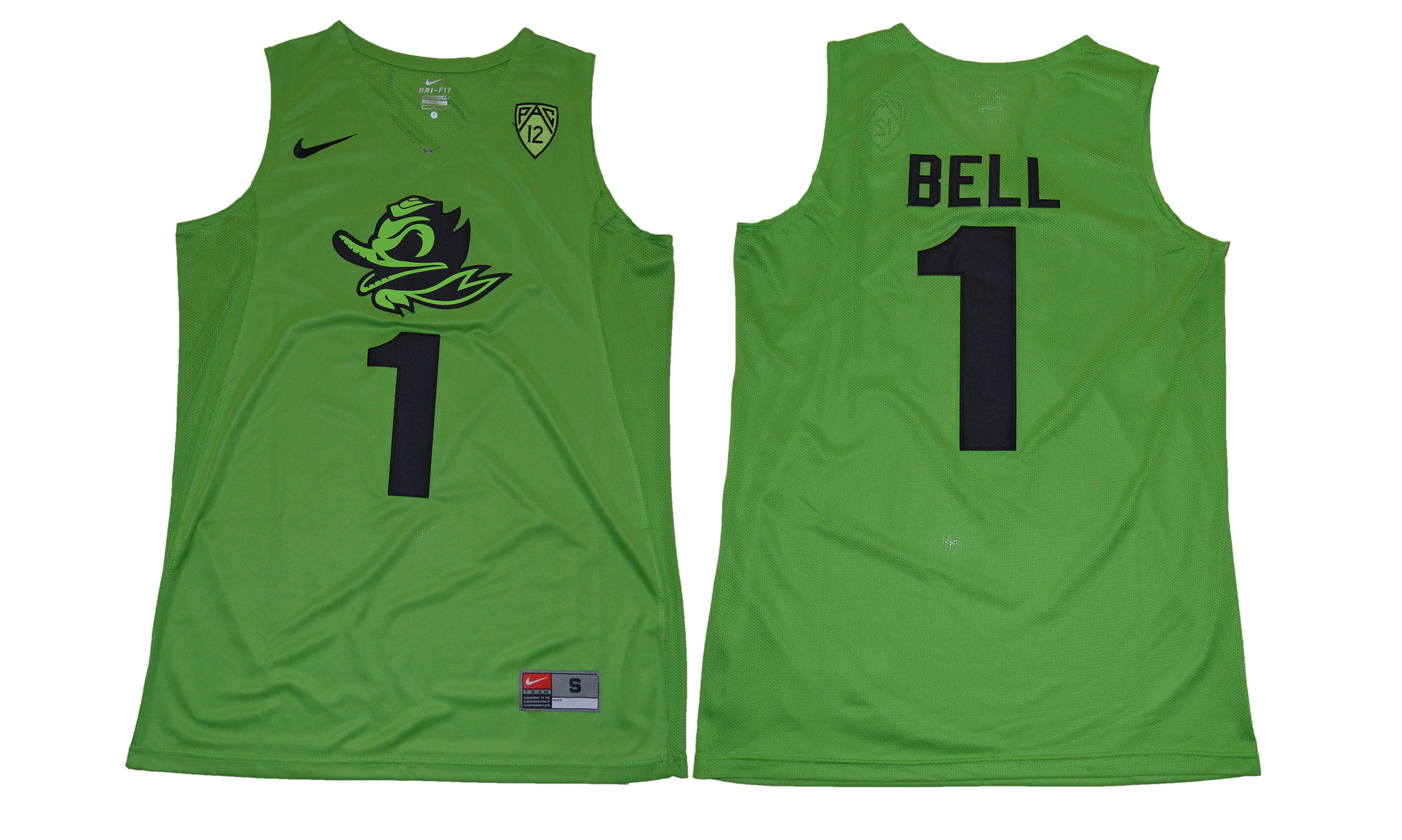 Men's Oregon Ducks 1 Jordan Bell Green College Basketball Jersey