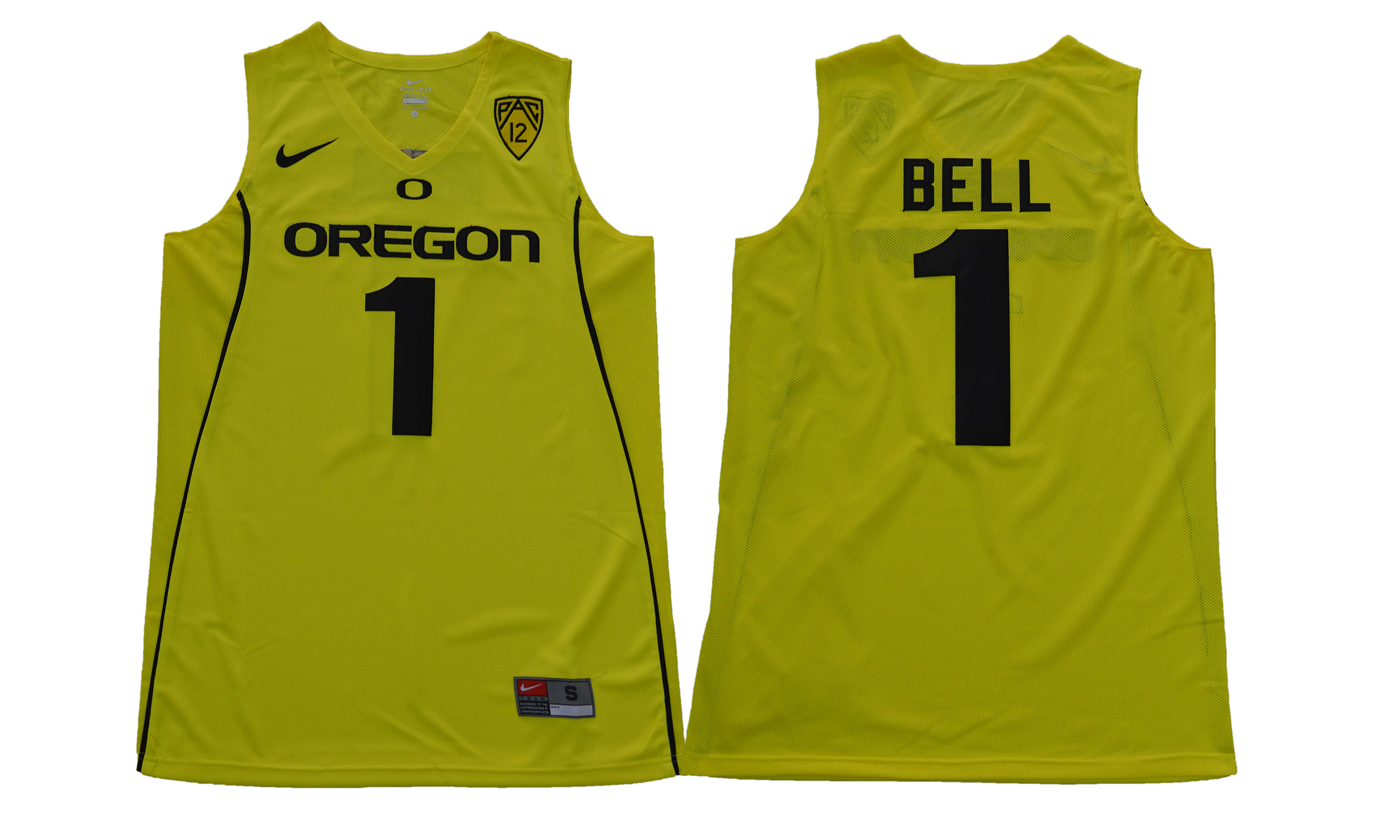 Men's Oregon Ducks 1 Jordan Bell Yellow College Basketball Jersey