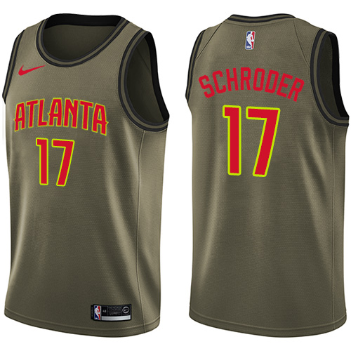 Nike Atlanta Hawks #17 Dennis Schroder Green Men's Salute to Service NBA Swingman Jersey