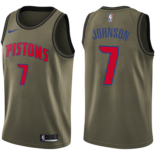 Nike Pistons #7 Stanley Johnson Green Men's Salute to Service NBA Swingman Jersey