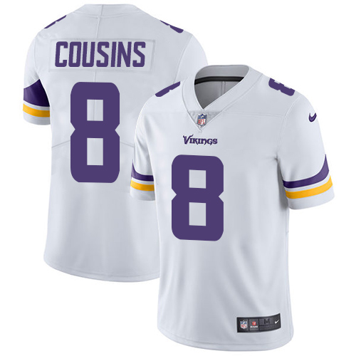 Youth Nike Vikings #8 Kirk Cousins White Stitched NFL Vapor Untouchable Limited Jersey