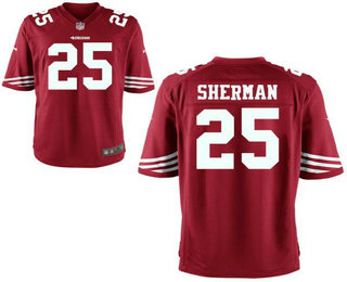 Men's San Francisco 49ers #25 Richard Sherman Red Stitched NFL Nike Elite Jersey