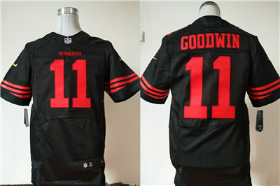 Nike San Francisco 49ers #11 Marquise Goodwin Black Men's Stitched NFL Elite Jersey