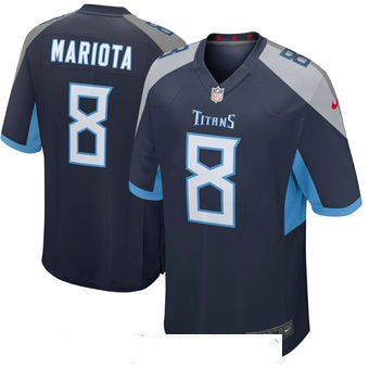 Men's Tennessee Titans #8 Marcus Mariota Navy New 2018 Nike Game Jersey