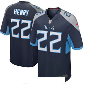 Men's Tennessee Titans #22 Derrick Henry Navy New 2018 Nike Game Jersey