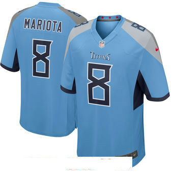 Men's Tennessee Titans #8 Marcus Mariota Light Blue New 2018 Nike Game Jersey