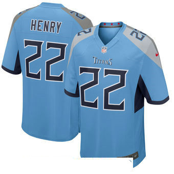Men's Tennessee Titans #22 Derrick Henry Light Blue New 2018 Nike Game Jersey