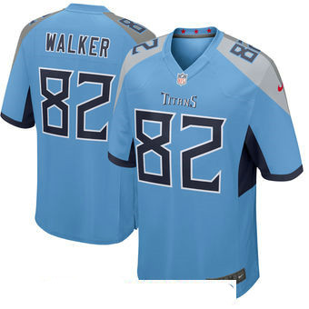 Men's Tennessee Titans #82 Delanie Walker Light Blue New 2018 Nike Game Jersey