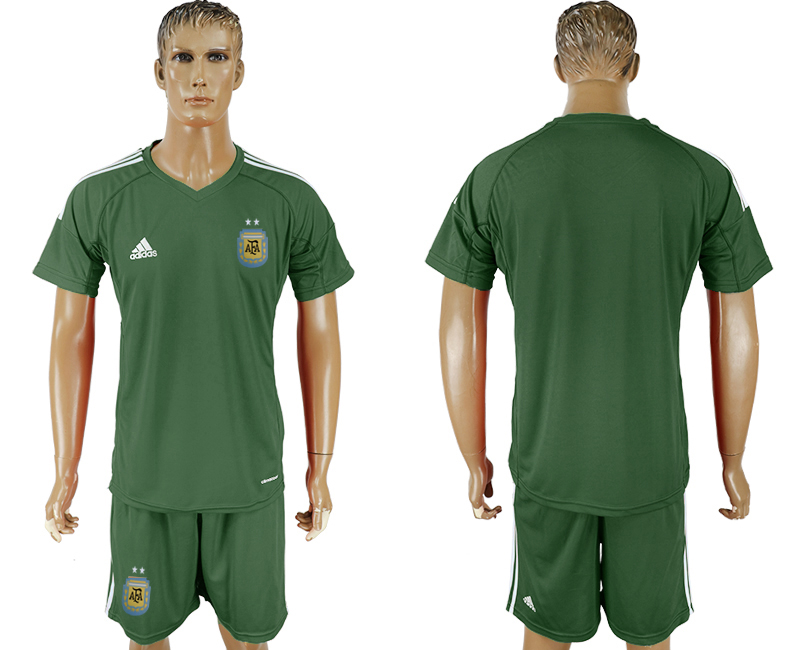 Argentina Army Green Goalkeeper 2018 FIFA World Cup Soccer Jersey Any Number and Number Can Do