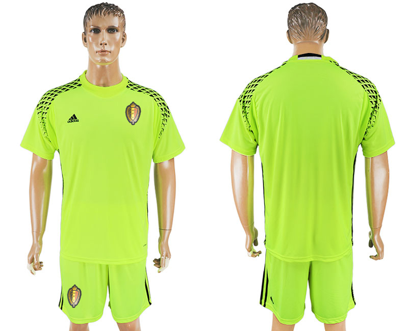 Belgium Fluorescent Green Goalkeeper 2018 FIFA World Cup Soccer Jersey Any Name and Number Can Do