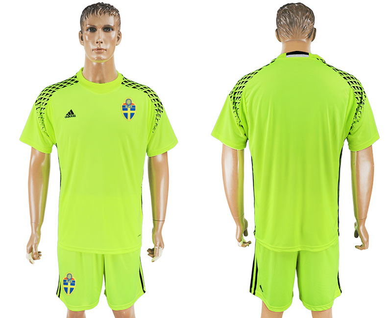 Sweden Fluorescent Green Goalkeeper 2018 FIFA World Cup Soccer Jersey Any Name and Number Can Do