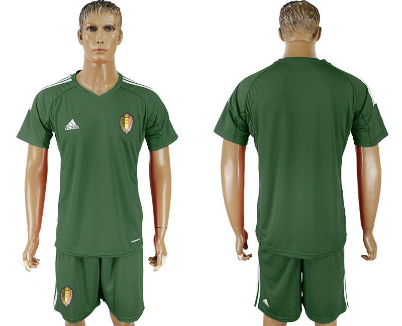 Belgium Military Green Goalkeeper 2018 FIFA World Cup Soccer Jersey Any Name and Number Can Do