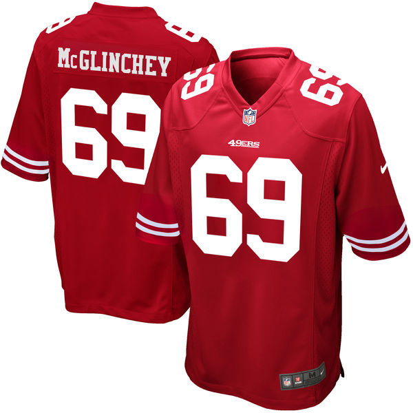 Nike San Francisco 49ers #69 Mike McGlinchey 2018 NFL Draft Pick Red Elite Jersey