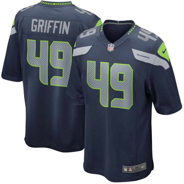 Nike Seattle Seahawks #49 Shaquem Griffin 2018 NFL Draft Pick Navy Blue Elite Jersey