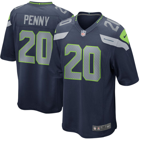 Nike Seattle Seahawks #20 Rashaad Penny 2018 NFL Draft Pick Navy Blue Elite Jersey