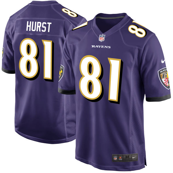 Nike Baltimore Ravens #81 Hayden Hurst 2018 NFL Draft Pick Purple Elite Jersey