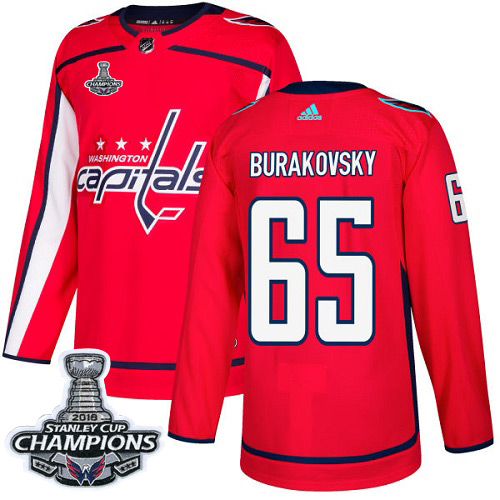 Men's Washington Capitals #65 Andre Burakovsky Red Authentic Stanley Cup Final Champions Stitched Adidas NHL Jersey