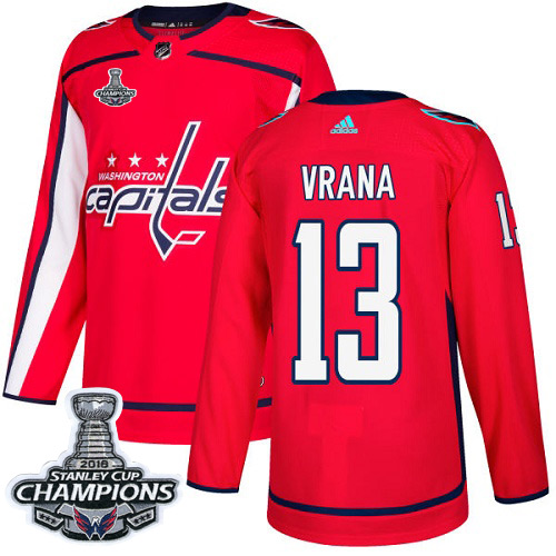 Men's Washington Capitals #13 Jakub Vrana Red Authentic Stanley Cup Final Champions Stitched Adidas NHL Jersey