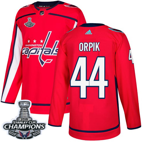 Men's Washington Capitals #44 Brooks Orpik Red Authentic Stanley Cup Final Champions Stitched Adidas NHL Jersey