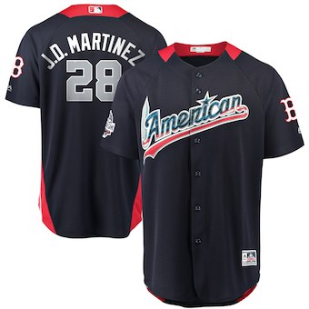 Men's 2018 MLB All-Star Game American League #28 J.D. Martinez Majestic Navy Home Run Derby Player Jersey