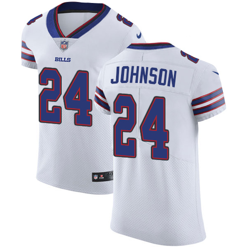 Nike Buffalo Bills #24 White Taron Johnson Men's Stitched NFL Vapor Untouchable Elite Jersey