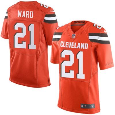 Nike Cleveland Browns #21 Denzel Ward Alternate Men's Stitched NFL Elite Orange Jersey