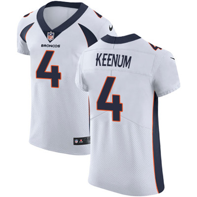 Nike Denver Broncos Men's Stitched NFL Vapor Untouchable Elite #4 Case Keenum White Jersey