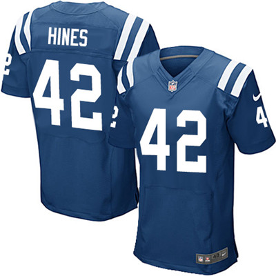 Nike Indianapolis Colts #42 Nyheim Hines Men's Stitched NFL Elite Royal Blue Team Color Jersey