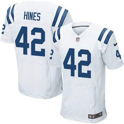 Nike Indianapolis Colts #42 Nyheim Hines Men's Stitched NFL Elite White Jersey