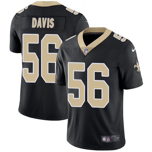 Nike New Orleans Saints Men's Stitched NFL Vapor Untouchable Limited #56 DeMario Davis Black Team Color Jersey