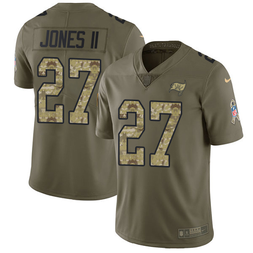 Nike Tampa Bay Buccaneers Men's Stitched NFL Limited 2017 Salute To Service #27 Ronald Jones II Olive Camo Jersey
