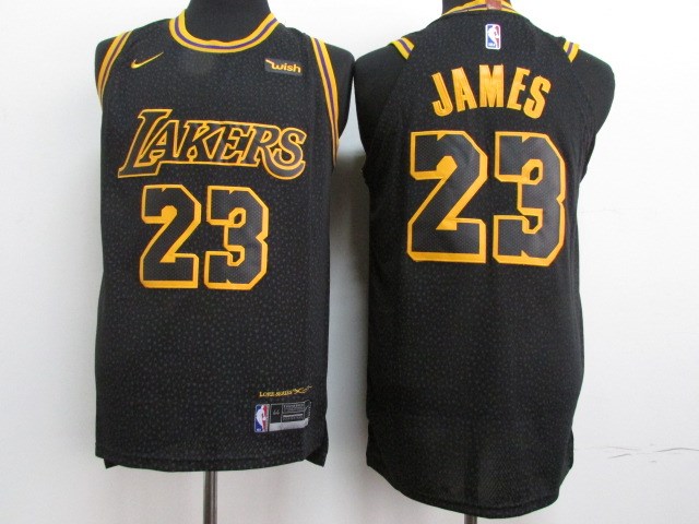 Youth Lakers #23 Lebron James Black Nike Authentic Jersey