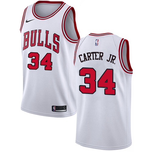 Men's Chicago Bulls #34 Wendell Carter Jr. White Nike NBA Swingman Association Edition Jersey.