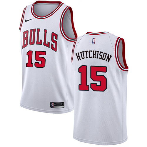 Men's Chicago Bulls #15 Chandler Hutchison White Nike NBA Swingman Association Edition Jersey