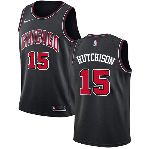 Men's Chicago Bulls #15 Chandler Hutchison Black Nike NBA Swingman Association Edition Jersey