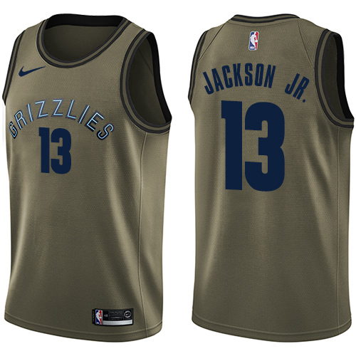 Men's Memphis Grizzlies #13 Jaren Jackson Jr. Green Nike NBA Swingman Salute to Service Jersey