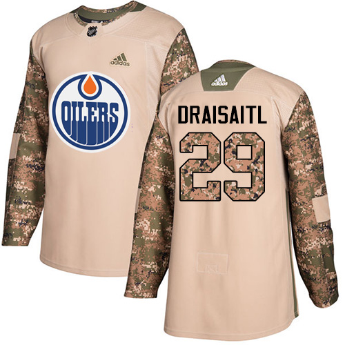 Adidas Edmonton Oilers #29 Leon Draisaitl Authentic 2017 Veterans Day Stitched NHL Camo Jersey