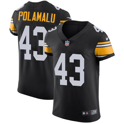 Men's Steelers #43 Troy Polamalu Black Alternate Stitched Nike NFL Vapor Untouchable Elite Jersey
