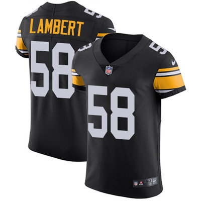 Men's Steelers #58 Jack Lambert Black Alternate Stitched Nike NFL Vapor Untouchable Elite Jersey