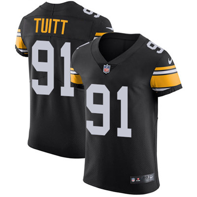 Men's Steelers #91 Stephon Tuitt Black Alternate Stitched Nike NFL Vapor Untouchable Elite Jersey