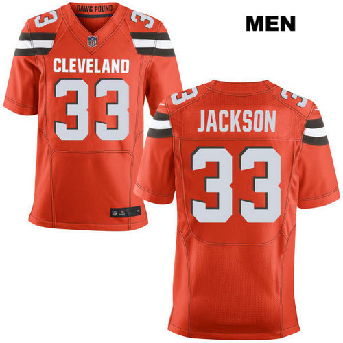Nike Cleveland Browns #33 Darius Jackson Orange Stitched Men's NFL Elite Jersey