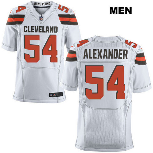 Nike Cleveland Browns #54 Dominique Alexander White Stitched Men's NFL Elite Jersey